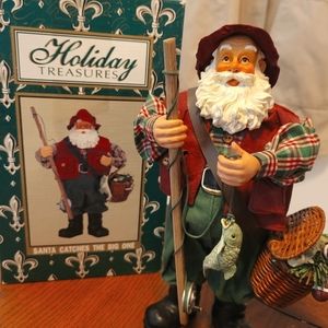 Holiday Treasures Santa Catches The Big One 10" Fi